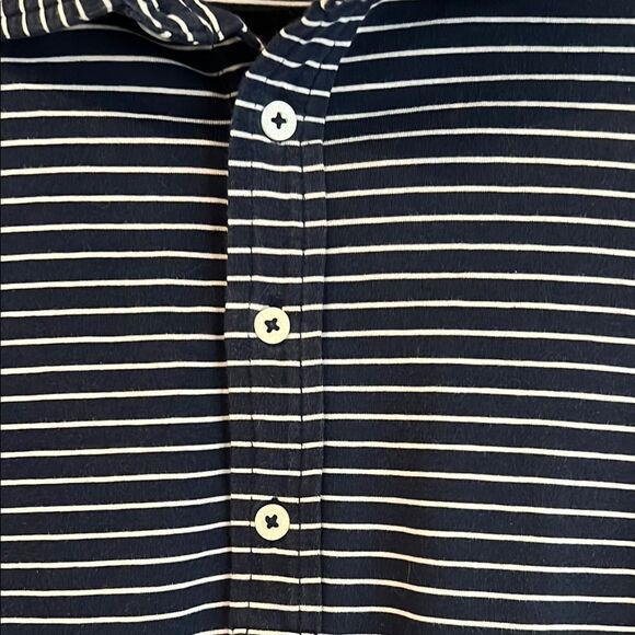 Ralph Lauren Men's Navy Striped Polo Golf Shirt - Picture 3 of 4